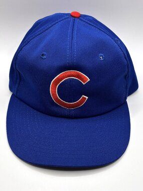 Vintage 1990s Chicago Cubs Snapback Baseball Hat Cap MLB Blue Supercap USA Made